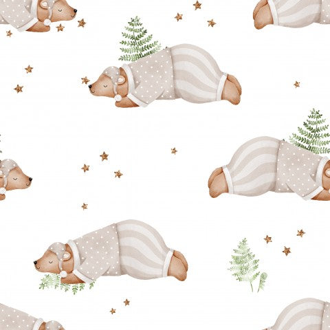 Rib Jersey cute bears and pines