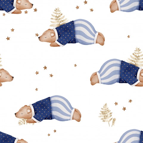 Sød jerseybjørn i pyjamas