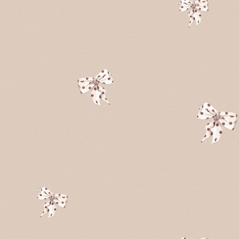 Waterproof fabric with a brown background and bows on it