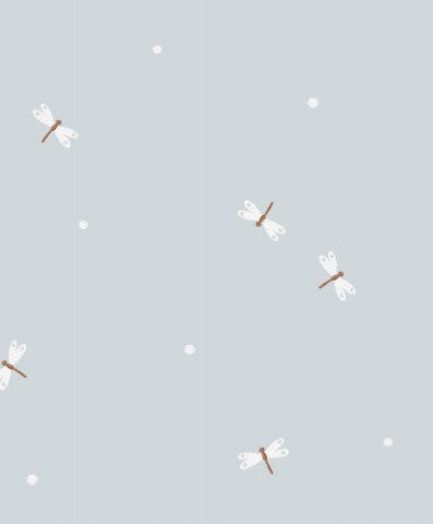 Panama ein Muster aus kleinen weißen Libellen auf blauem Hintergrund