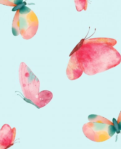 Waterproof fabric watercolor butterflies