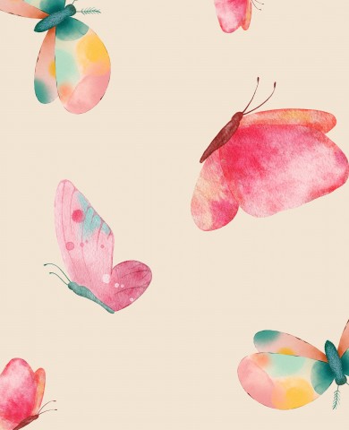 Waterproof fabric watercolor butterflies