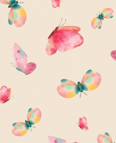 Muslin watercolor butterflies
