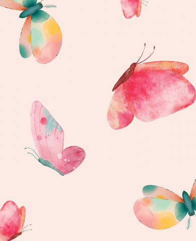 French Terry Watercolor Butterflies