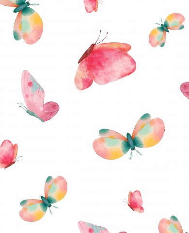 Muslin watercolor butterflies