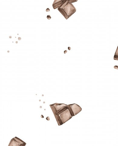 Panama chocolate pieces on a white background