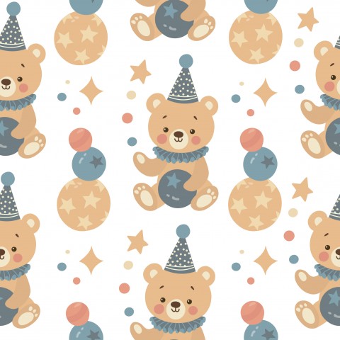 Entdecken Sie unseren Schönen Zirkus-Teddybär auf Canvas Baumwolle - ideal für your sewing projects! Stoffe in Meterware, zum nähen, für einzigartige Teddybäre