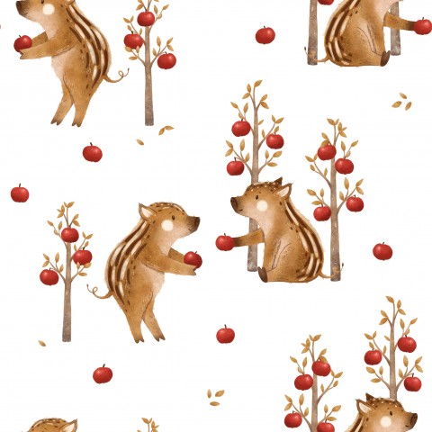 SoftShell cute little pigs and apples