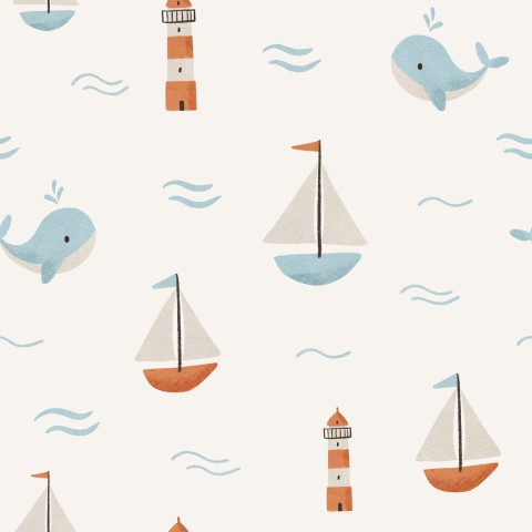 French Terry Boats and Whales