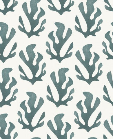 Jersey a blue and white pattern with leaves on it