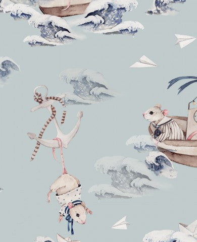 Souris French Terry dans un bateau en mer