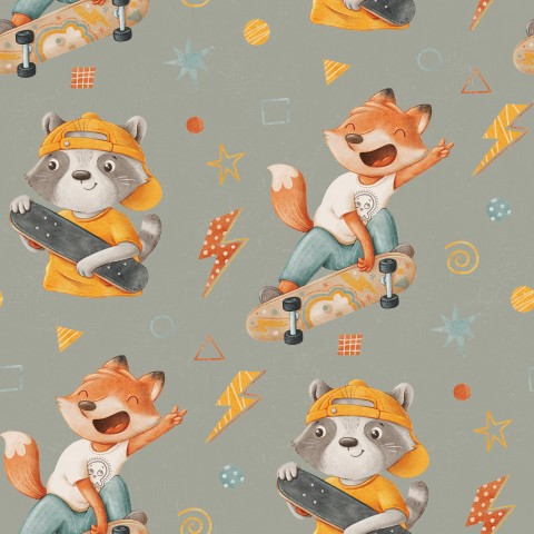 SoftShell with a cartoon fox riding a skateboard
