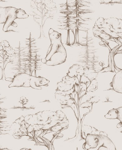 Waterproof fabric pattern of bears and trees