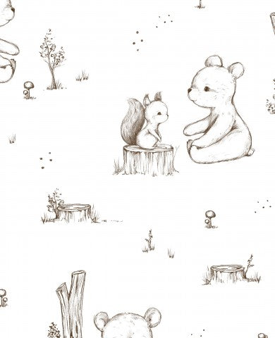 Satin cotton teddy bears and squirrels