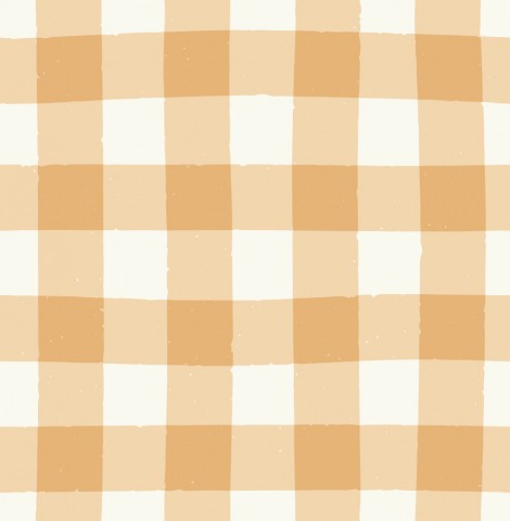 Waterproof fabric with an orange and white checkered fabric background
