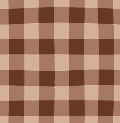 Gingham-Check-Stoff aus Baumwolle von Canvas in Mocha-Mousse-Tönung - ideal für moderne Kleidungsstücke und Accessoires, Baumwoll-Meterware zum Nähen.