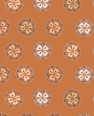 Jersey braunen Blumen auf orangefarbenem Hintergrund