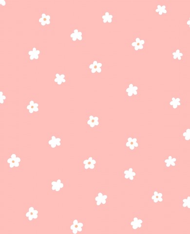 Maglia a coste con sfondo rosa e fiori bianchi
