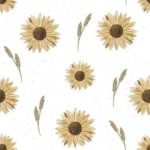 Rib Jersey Sonnenblumen und Weizen