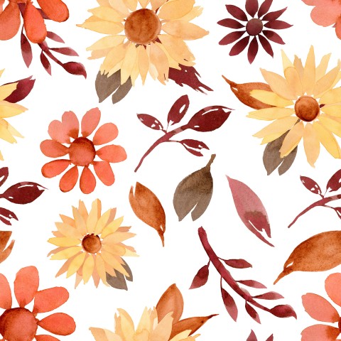 SoftShell watercolor flowers and leaves