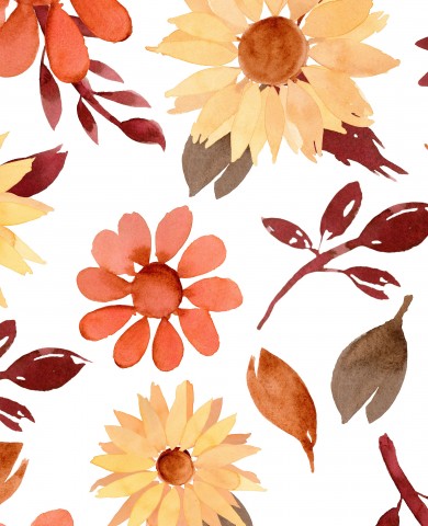 Muslin akvarel blomster og blade
