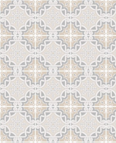 Rib Jersey ein kunstvolles Fliesenmuster in Beige und Grau