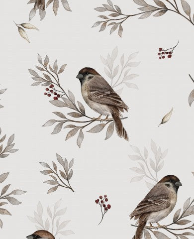 Waterproof fabric birds and berries
