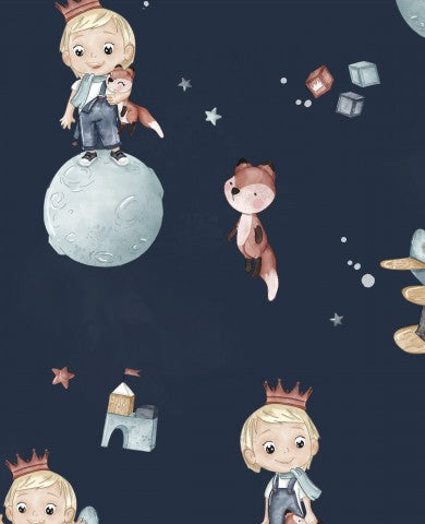 French Terry einem Jungen auf dem Mond