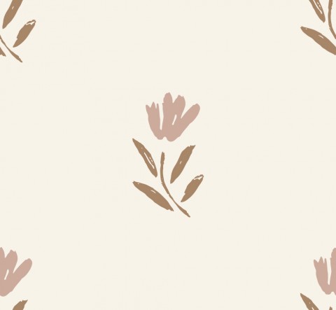 Satin cotton a floral pattern on a beige background