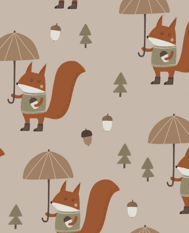 Panama squirrels holding umbrellas