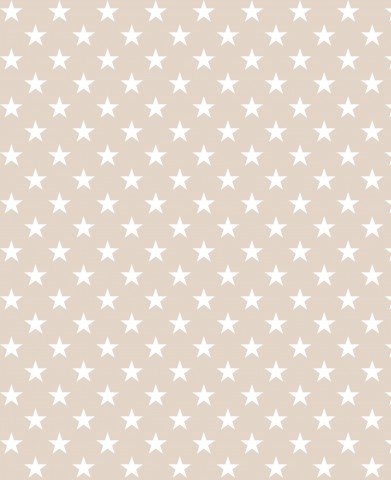 Mousseline fond beige avec étoiles blanches