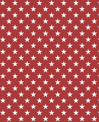 Mousseline à fond rouge avec des étoiles blanches