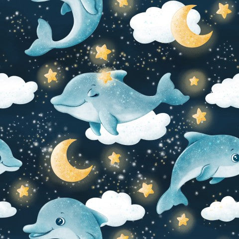 Rib Jersey Dolphins and Stars