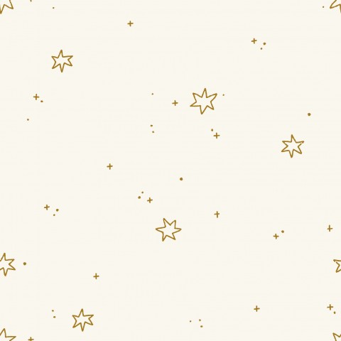 Étoiles dorées en mousseline sur fond blanc