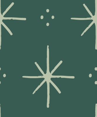 Stelle in tela di cotone verde smeraldo: scintillio naturale ogni ora!