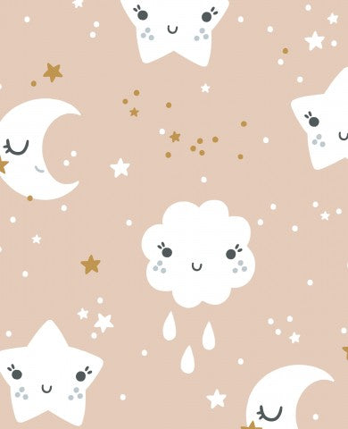 Jersey stars and clouds on pink background