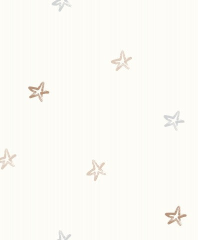 Muslin a white-beige wallpaper with stars on it