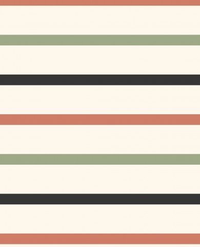 Rib Jersey et stribet tapet med røde, grønne og sorte striber