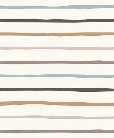 French Terry Streifenmuster in Beige, Blau und Braun