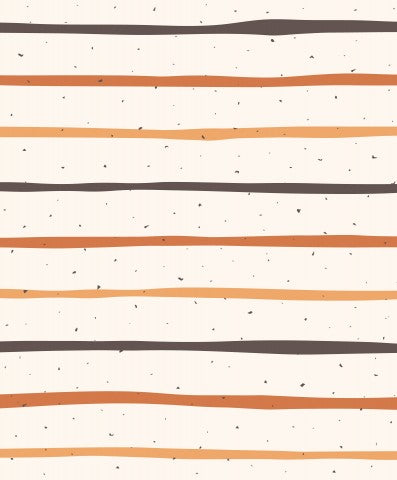 French Terry an orange and white striped background with dots