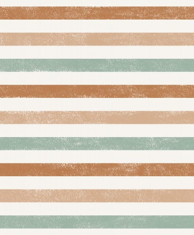 Rib Jersey a striped background with brown, green and blue stripes