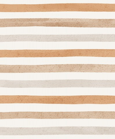 Satin cotton striped wallpaper with brown and white stripes