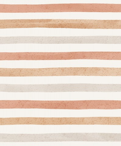 Jersey watercolor stripe pattern in beige, pink and white
