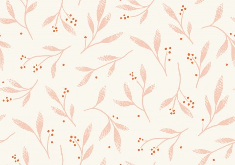 Fleurs et baies de Jersey sur fond blanc