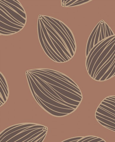 Motif en mousseline d'amandes sur fond marron
