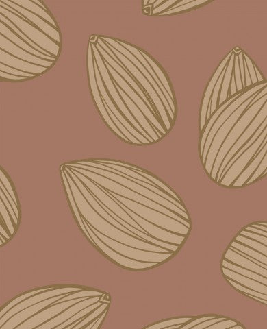 Nähen Sie sich Natur pur mit unseren Canvas Baumwolle Stylized Almond Seeds on Mocha Mousse - Soft, stylish und praktisch zum Nähen. Ideal für Kleidung, Tasche