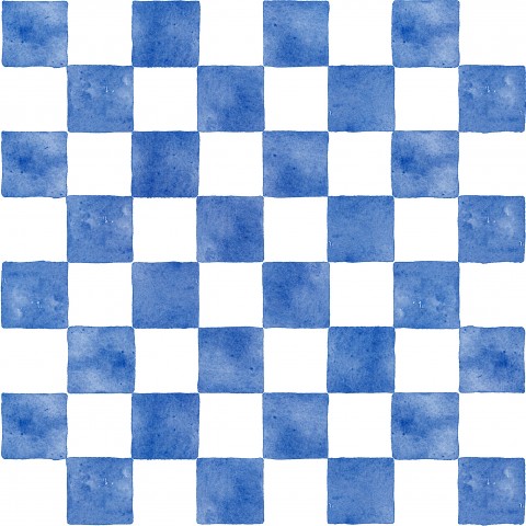 Waterproof fabric with a blue and white check pattern