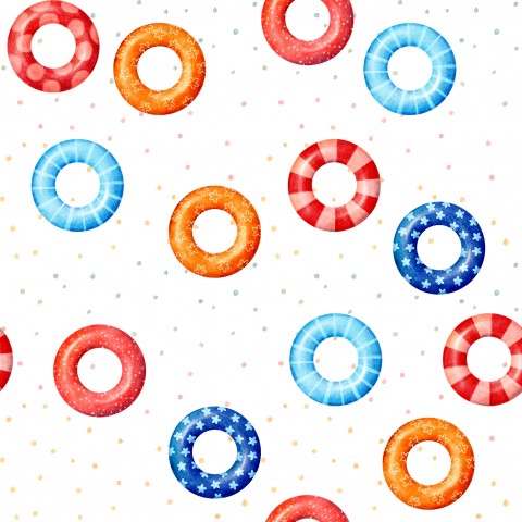 Panama watercolor rings on white background