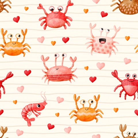 Vandtæt stof søde krabber og hjerter