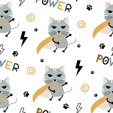 Maglia di un gatto in costume da supereroe